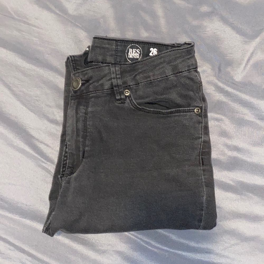 RES denim black skinny jeans w/o rips